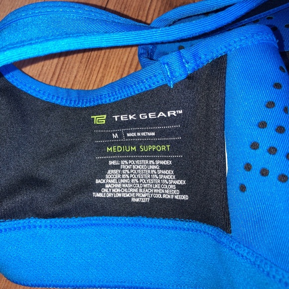 NEW TEK GEAR Sports Bra Medium Support Blue Medium NWOT - Picture 5 of 15